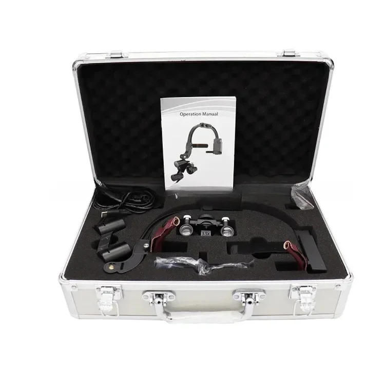 3.5X Dental LED Headlight 5W-Surgical Binocular Loupes with Rechargeable Lithium Battery,Lightweight for Dentists &Oral Surgeons