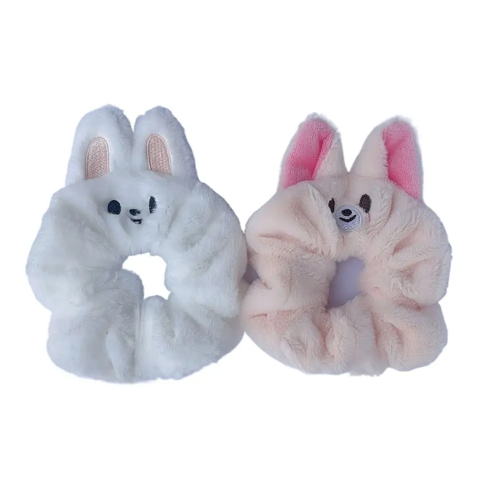 Cartoon Fabric Rabbit Hair Rope Elastic Knotted Rabbit Ears Hairband Hair Accessories Solid Colors Headwrap for Women