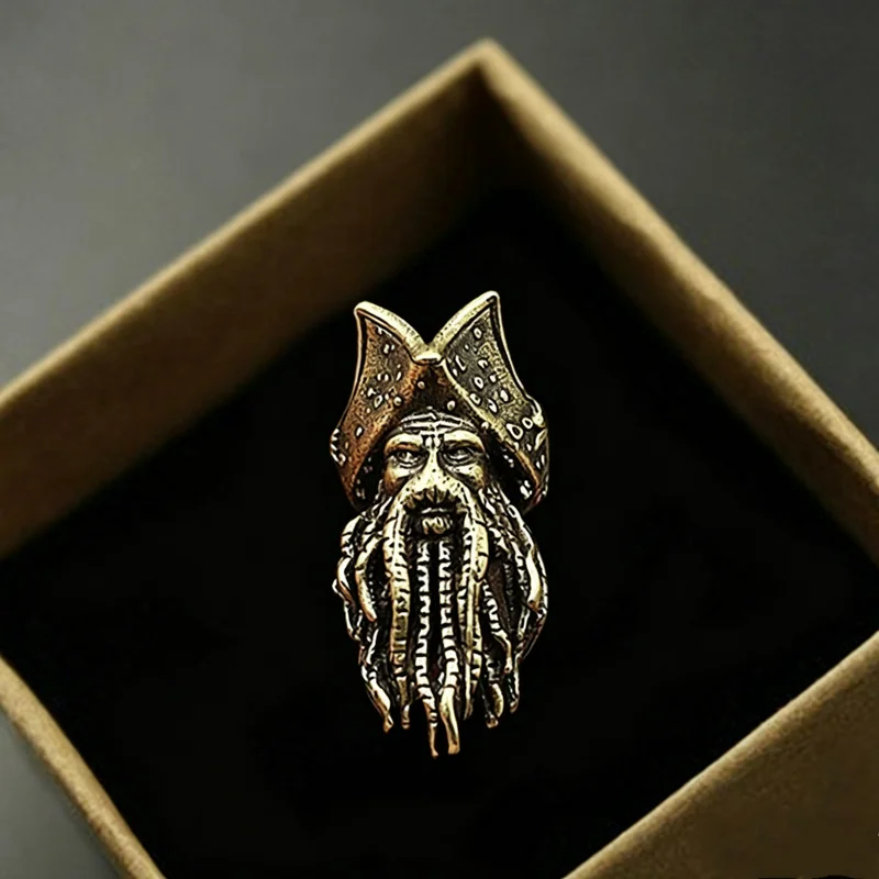 Deep Sea King Paracord Bead Pure Copper Knife Lanyard Pendant EDC Cord End Charm Accessory No Cord