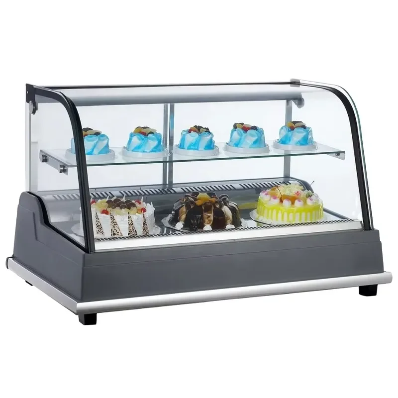 220V Countertop Refrigerated Cake Showcase Bakery Display Case for Dessert Pastry Food Presentation Glass Front Commercial