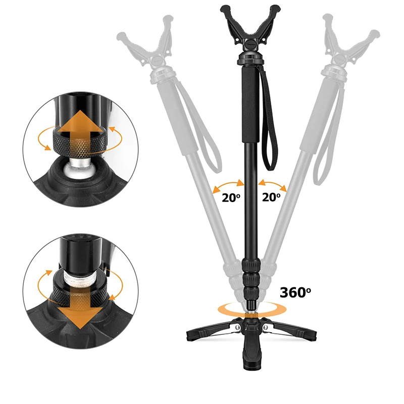 

Rotatable Removable V Yoke Shooting Stick Monopod Adjustable Rest Pole Mount for Rifle Tri-Stand Base Sticks Outdoor Activities