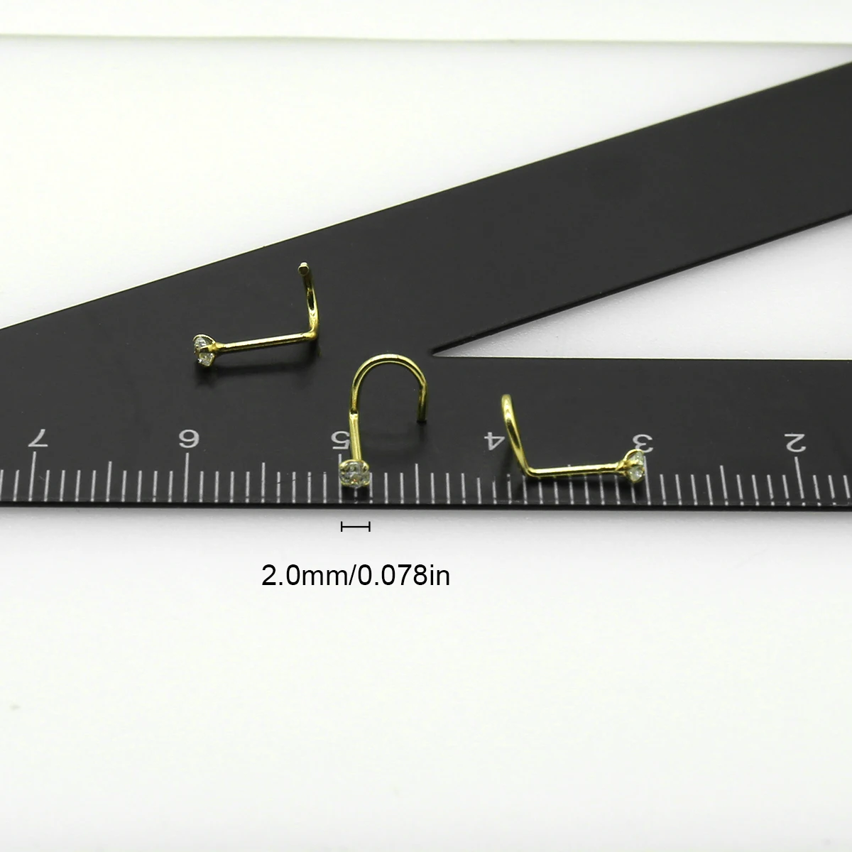 Runder Zirkon 2,0 mm gedrehter Nasenpiercing-Ohrstecker für Damen, Sterlingsilber 925, Nasenpiercing-Schmuck, Nez Pircing Nariz Joy Tous Corporal – Detail 6