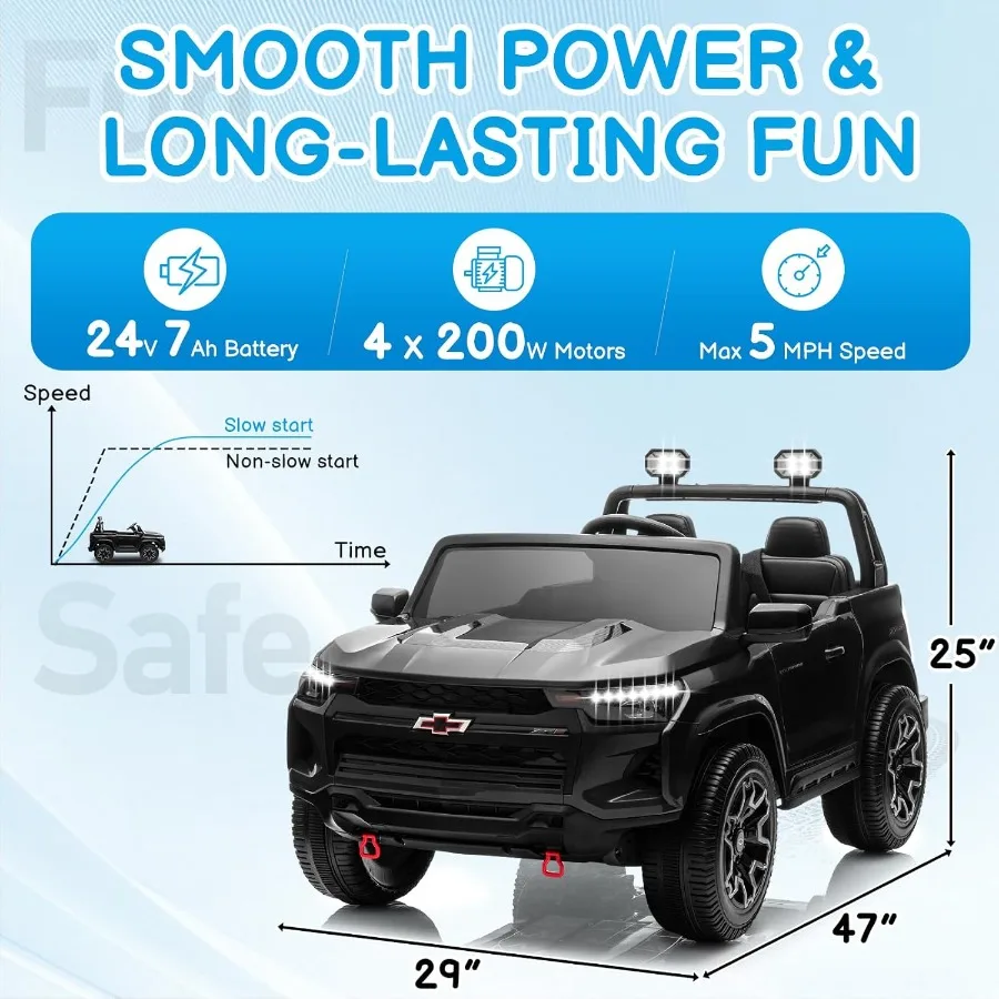 24V lizenziertes Colorado-Elektroauto für Kinder, Spielzeug zum Aufsitzen für Kleinkinder mit Fernbedienung, 2-Sitzer-Elektroauto-Fahrzeug