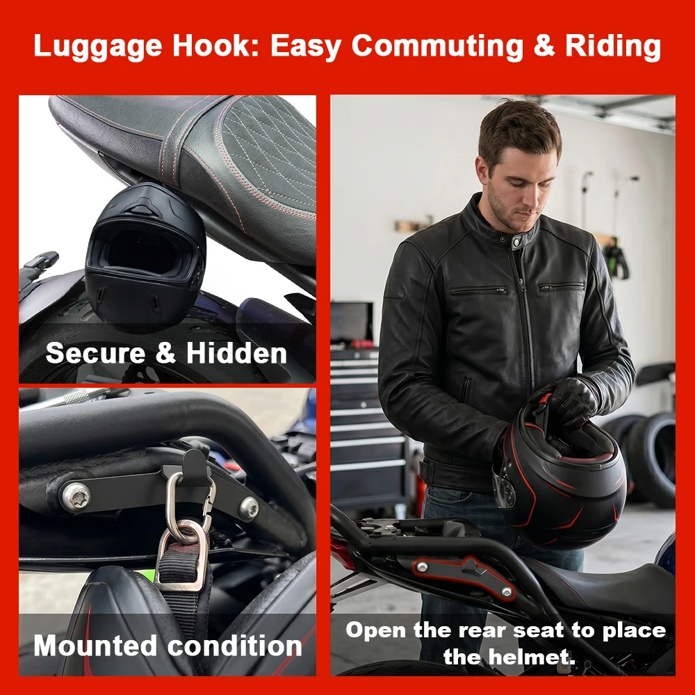 Motorcycle Helmet Hook Luggage Bag Hook Holder Hanger Hook Black TRIDENT 660 Trident660 2021 2022 2023 2024 2025 For TRIUMPH