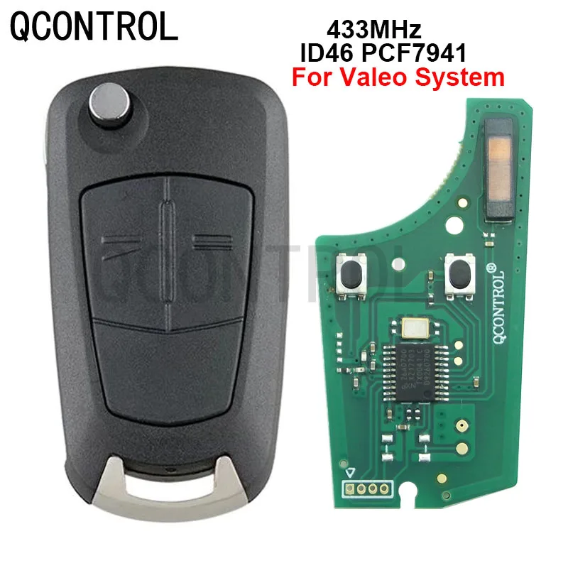 

QCONTROL 2 Buttons Car Remote Key 433MHz PCF7941 Suit for Opel/Vauxhall Astra H 2004 - 2009, Zafira B 2005 - 2013