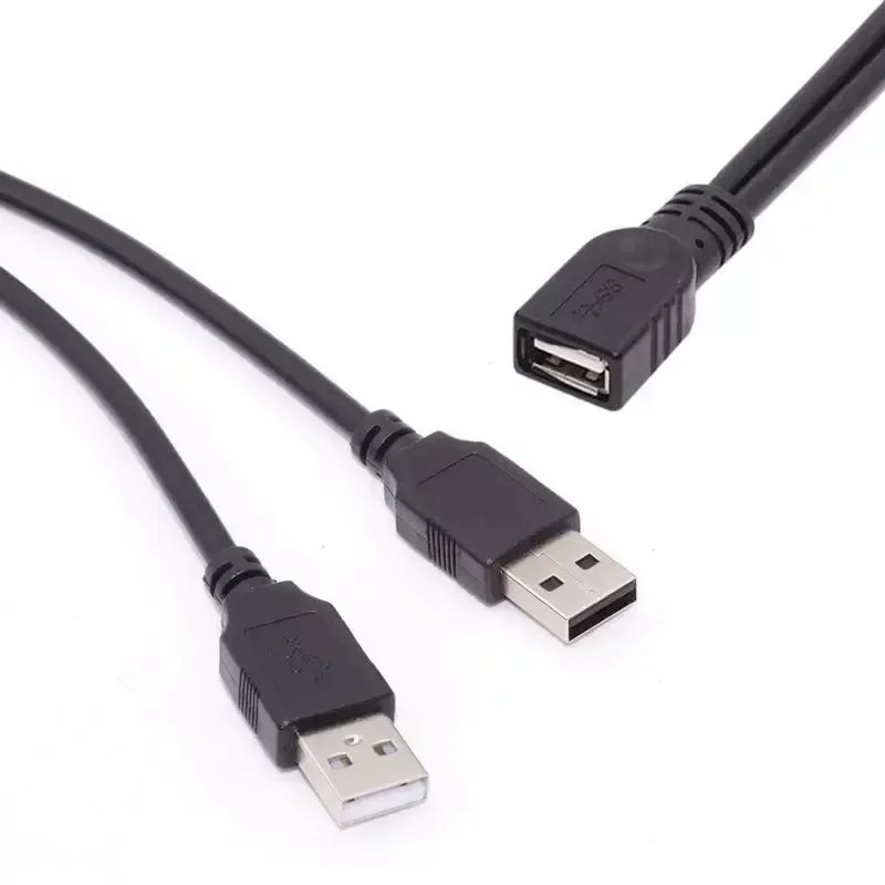 for NVME USB 2.0 Dual Male to Female Data Extension Cable Dual A Male to A Female Adapter Connection Data Cable One to Two