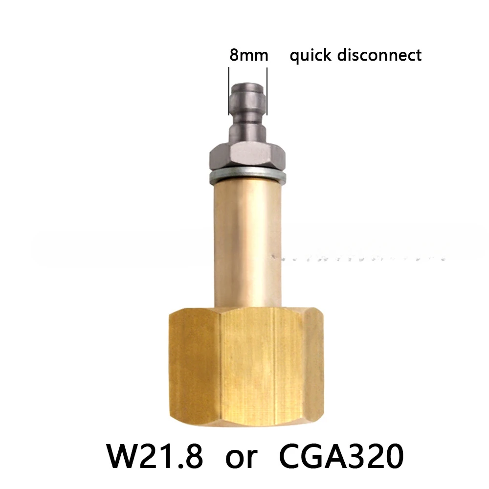 CO2 CO2 CGA320 or W21.8 connector with gasket and 8mm air valve