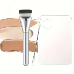 Acrylic Makeup Palette with Spatula Tool Foundation Brush Makeup Art Tool for Mixing Foundation Manicure Eyeshadow Makeup