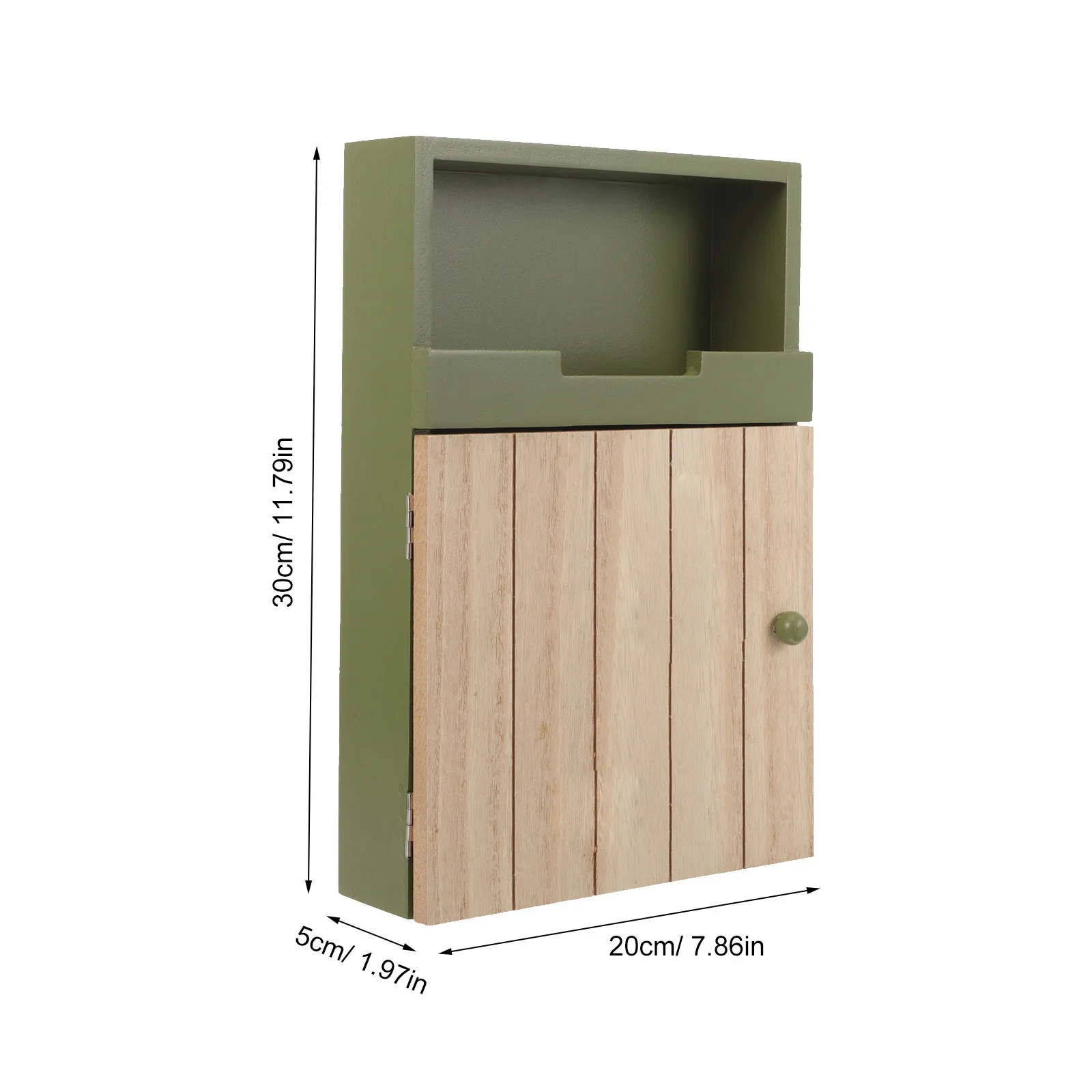1pc Wall Hanging Key Box Dark Green Creative Wooden Design For Home Restaurant Use Space Saving Storage Solution