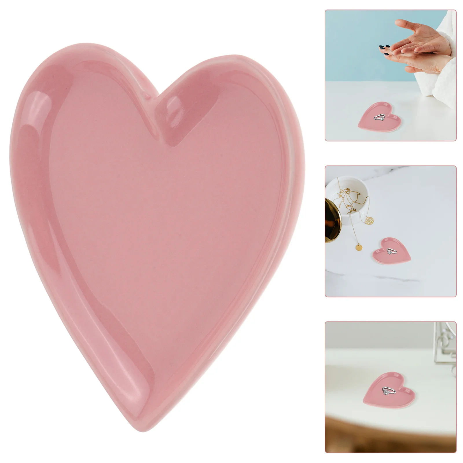 

Creative Ceramic Plate Dessert Tray Dish Plates Accessories Jewelry Organizer White Porcelain Trinket Decorative Heart Shaped