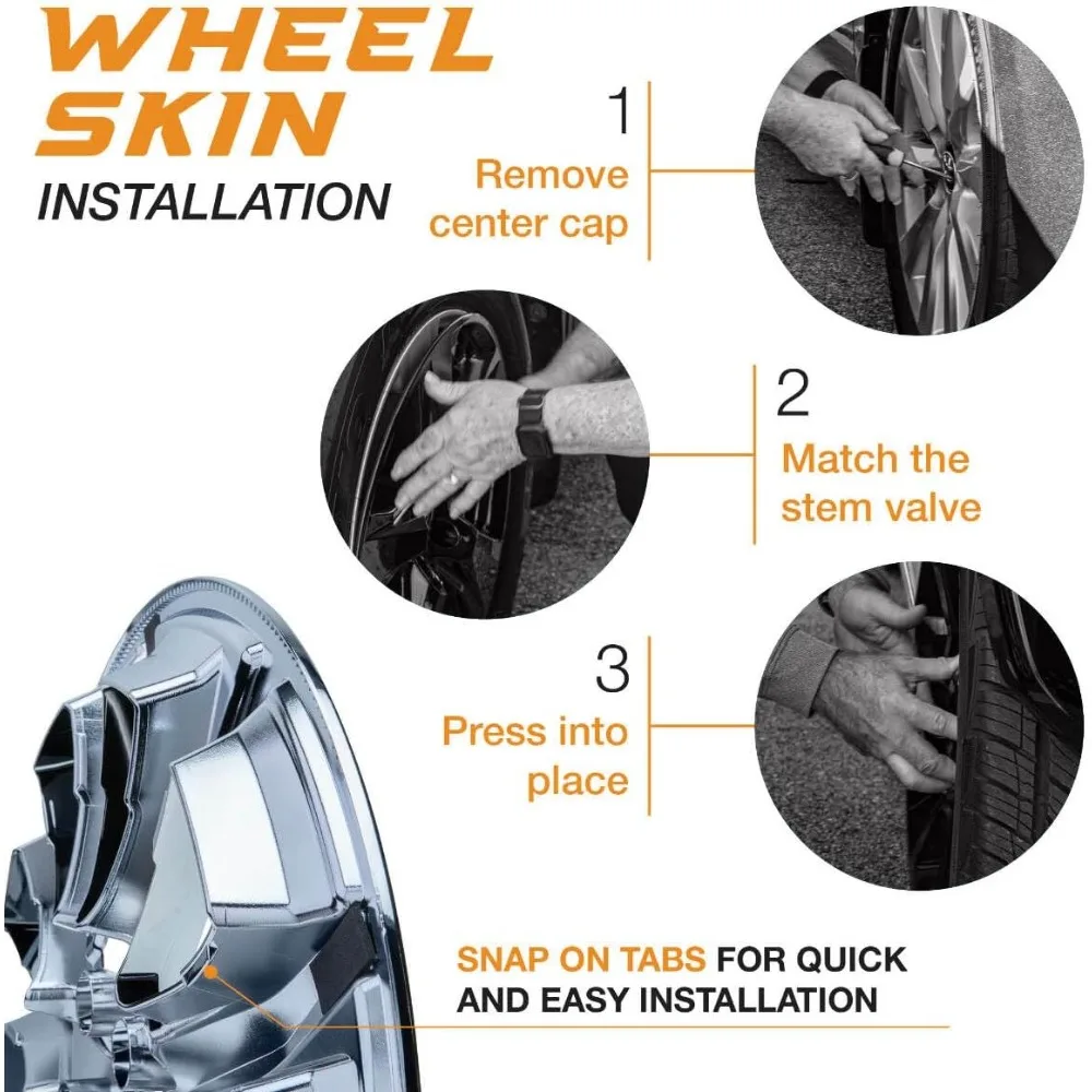 Комплект глянцевых черных колес, изготовленный для Chevrolet Trax (2017-2023) |   Прочная крышка из АБС-пластика |   Подходит для колеса OEM напрямую