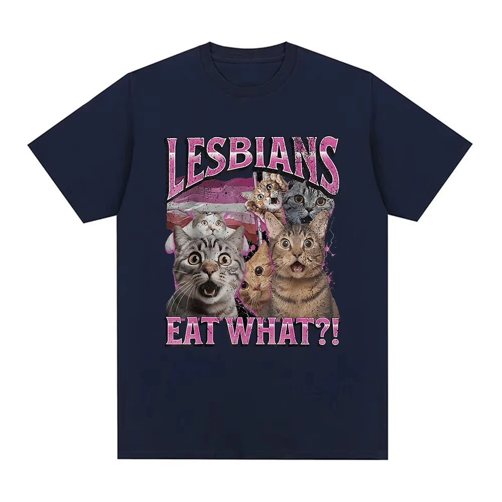 Camiseta Unisex de Algodón 100% con Estampado Divertido de Gatos del Orgullo LGBT, Novedad de Verano 2026, Moda Oversize con Cuello Redondo para Hombre, ¡Gran Venta!