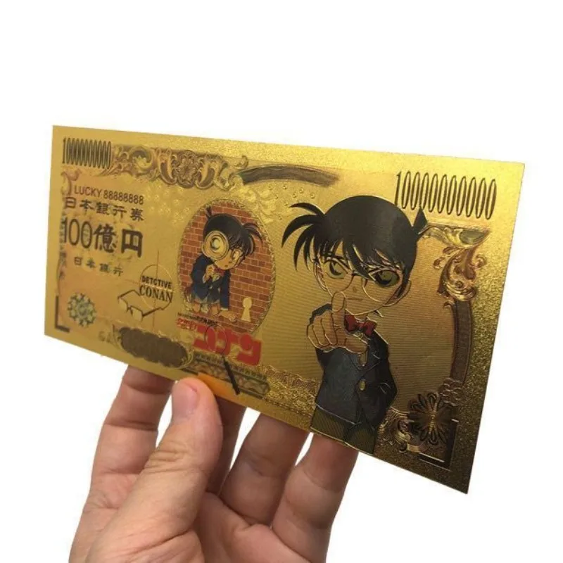 Detective Conan Cute Conan Phantom Thief Kid Mori Kogoro anime peripheral kawaii creative gold foil commemorative banknote gift