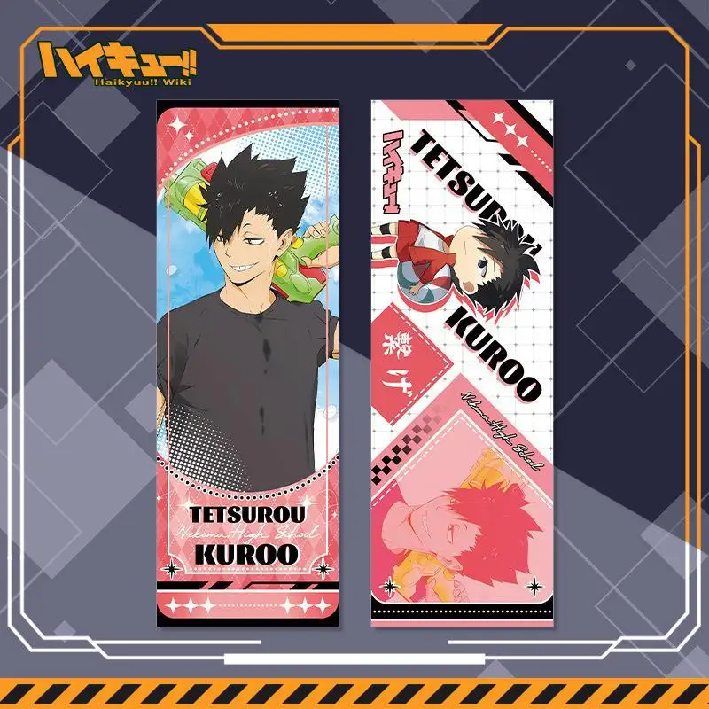 Anime Game Haikyuu!! Cosplay Two-sided Gilding Laser Ticket Mascot High Definition Bookmark Birthday Xmas Gift Cartoon Decorate