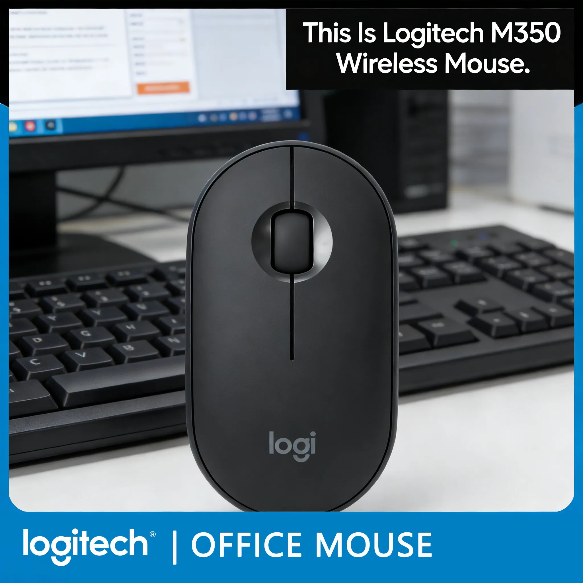 

M350 Cross-Platform Wireless Mouse Windows Mac iOS Android Mini Compact