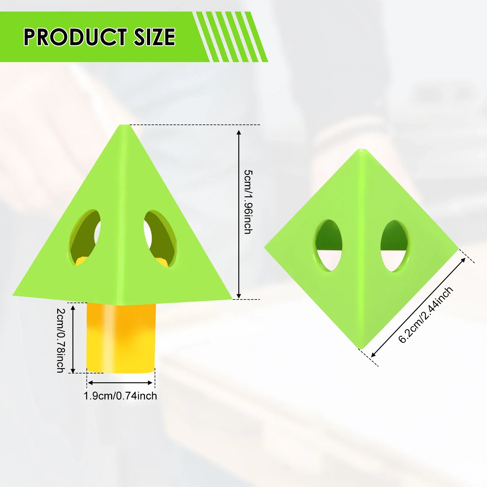 6Pcs Pyramid Stands Paint Triangle Stands Cabinet Door Risers Yellow Cone Canvas Door Risers Support Stands