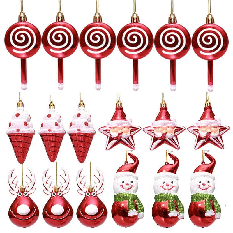 3/6pcs Christmas Lollipop Candy Cane Pendant Xmas Tree Hanging Ball Ornaments Christmas Decorations for Home 2024 New Year Gift