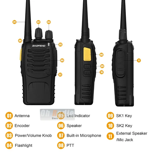 Imagen 2 del producto 2 uds Baofeng BF-888SD Walkie Talkies reducción de ruido llamada cifrada UHF copia rápida USB-C portátil CTCSS actualización BF-888S Radioaficionado
