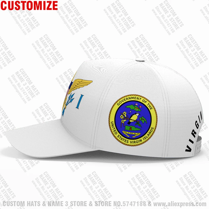 Virgin Island Baseball Cap Free 3d Custom Made Name Number Team Logo Vi Hat Vir Country Travel America Nation Usvi Flag Headgear