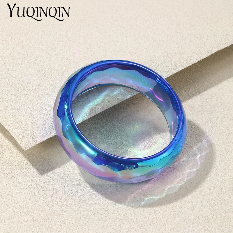 Trendy Colorful Wide Geometric Cuff Bangle Bracelets for Women Korean Round Resin Acrylic Bangles Charms Vintage Jewelry Gifts