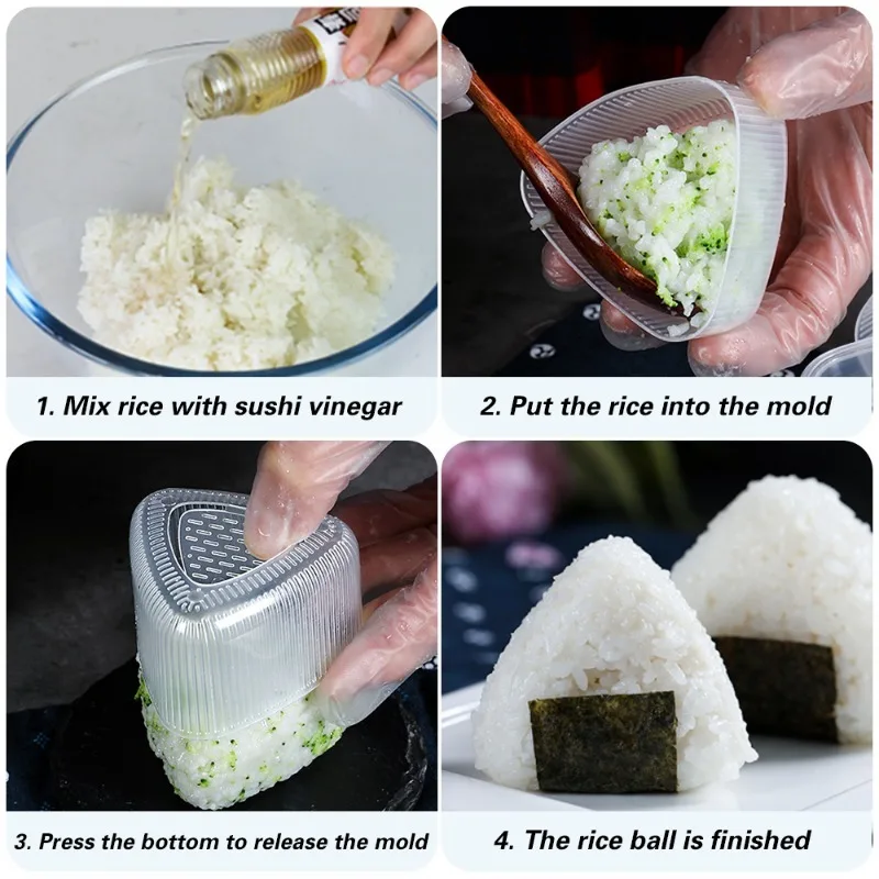 5-1PCS DIY Sushi Mould Triangle Mould Sushi Machine Mould Sushi Tool Onigiri Rice Ball Bento Machine Mould Kitchen Accessories