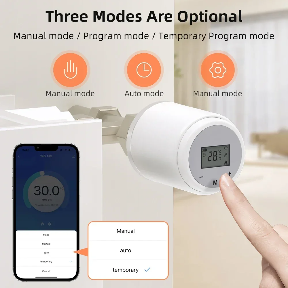 TNCE Tuya Thermostatic Radiator Valve wifi zigbee 2mqtt, Smart TRV thermostat Temperature Control, voice Alexa Google Home alice