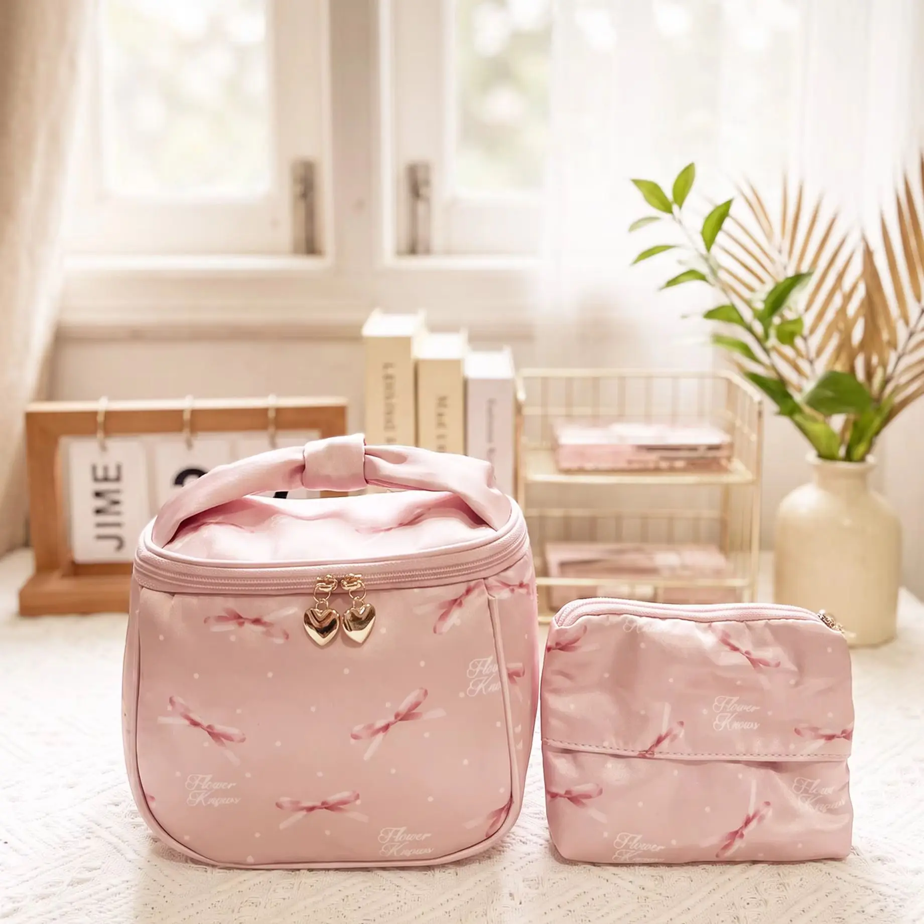 Flower Knows Cosmetic Bag 2026 Birthday Gift Pink Handbag Limited Pink Print Small Tote Bag