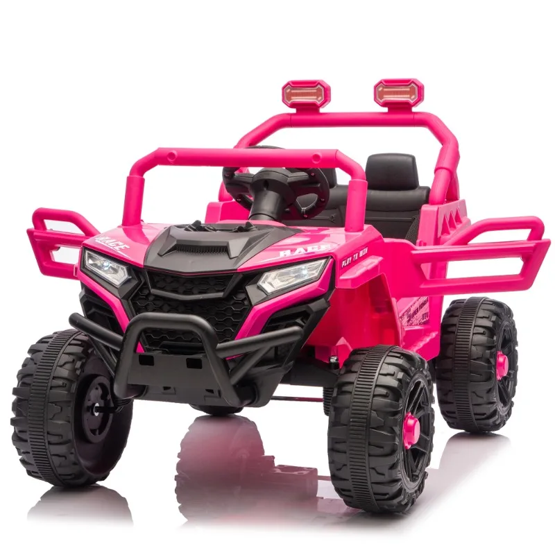 Pink 2-Seater Kids Electric ATV Ride On Car with LED Lights Off-Road Toy Vehicle for Children Outdoor Play