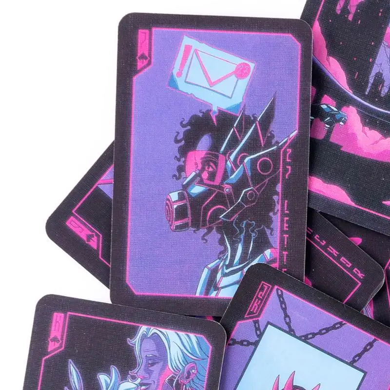 Tarot Cards Set Unique Black Violet Neon Moon Tarot 40-Card Tarot Fortune Telling Cards Tarot Decks Board Game Complete Set