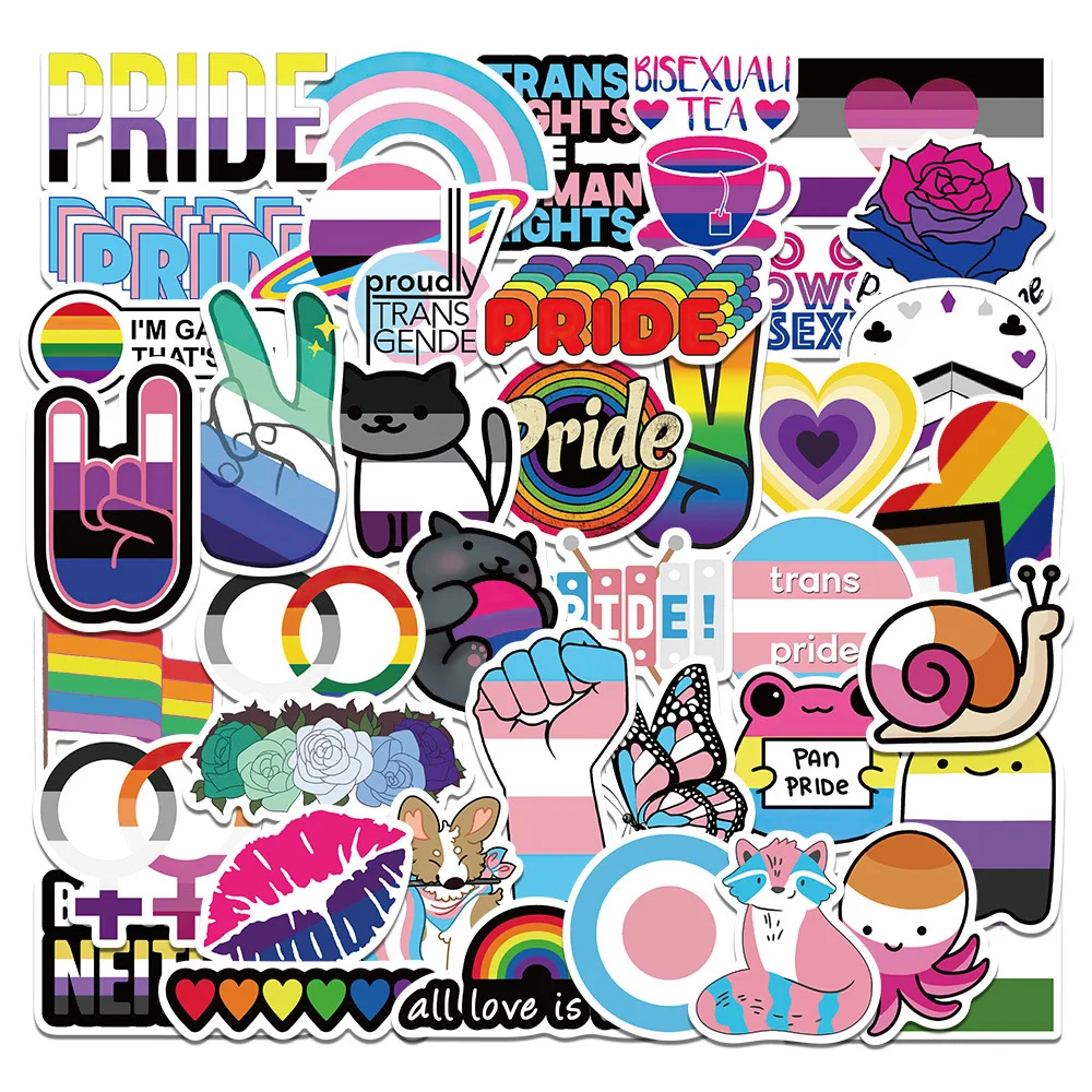 10/30/52PCS Mix Pride Homosexuality LGBT Cartoon Sticker DIY Laptop Luggage Skateboard Graffiti Decals Sticker for Kid Toys Gift