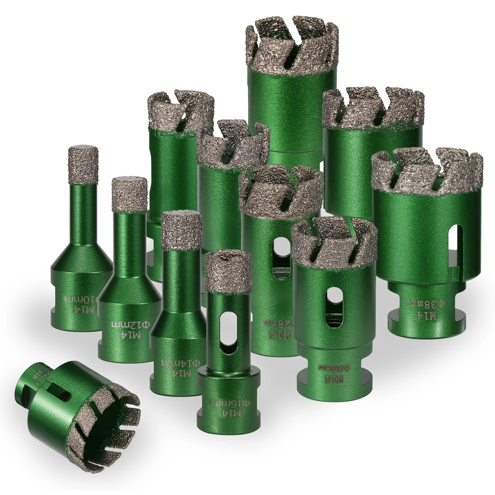6-130mm M14 Gewinde Trocken-Vakuumgelöteter Diamant-Bohrkern für Marmor, Mauerwerk, Keramikfliesen, Granit, Marmor – Detail 9