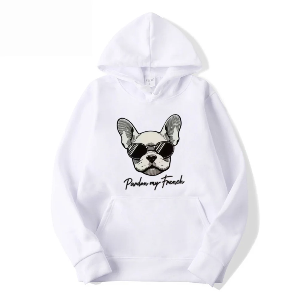 

Красивая толстовка с принтом французского бульдога, модные тенденции, толстовка с капюшоном, топы, мужская повседневная уличная одежда, пуловер, весенне-осенняя одежда унисекс