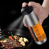 200ml Stainlness Steel Double-headed Oil Vinegar Bottles Oil Spray for Salad BBQ Oil Dispenser for Kitchen Cooking Baking Tools