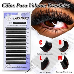 LAKANAKU 6D W Vormige L M Krul Cilios 5D W Clover Russische Wimpers Verlenging Volume Wimpers Verlenghoek W Vorm Nertsen Wimpers