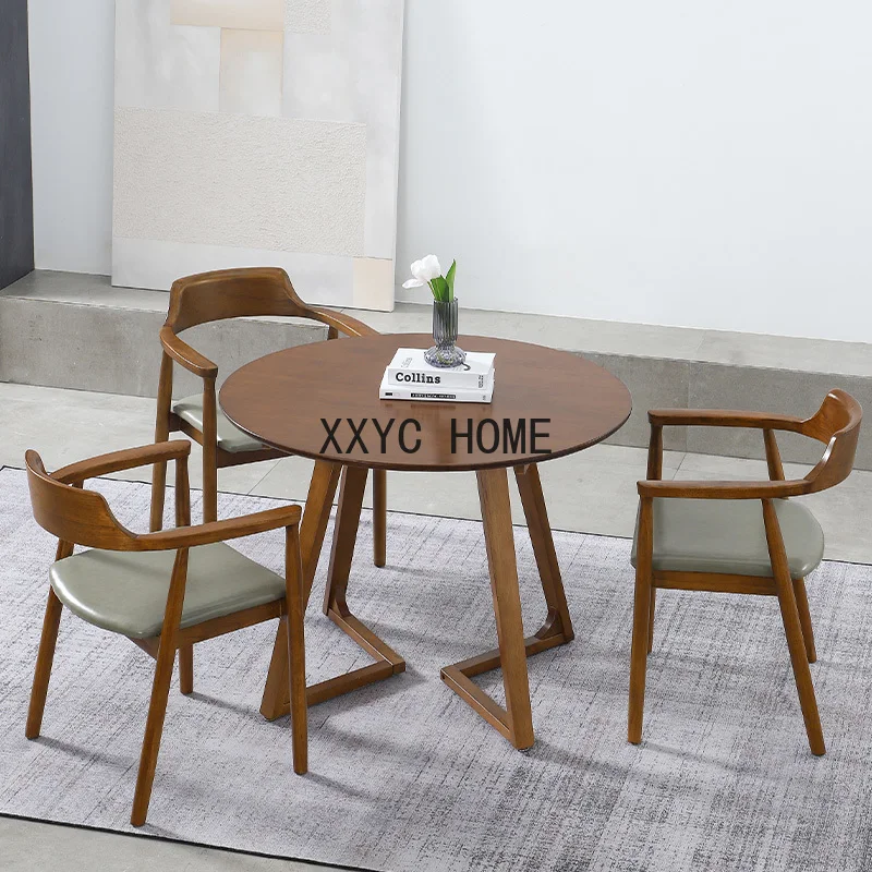 Computer Wooden Dining Tables Auxiliary Kitchen Luxury Dining Tables Round Desk Mesa De Comedor Multifunctional Furniture DX50CZ