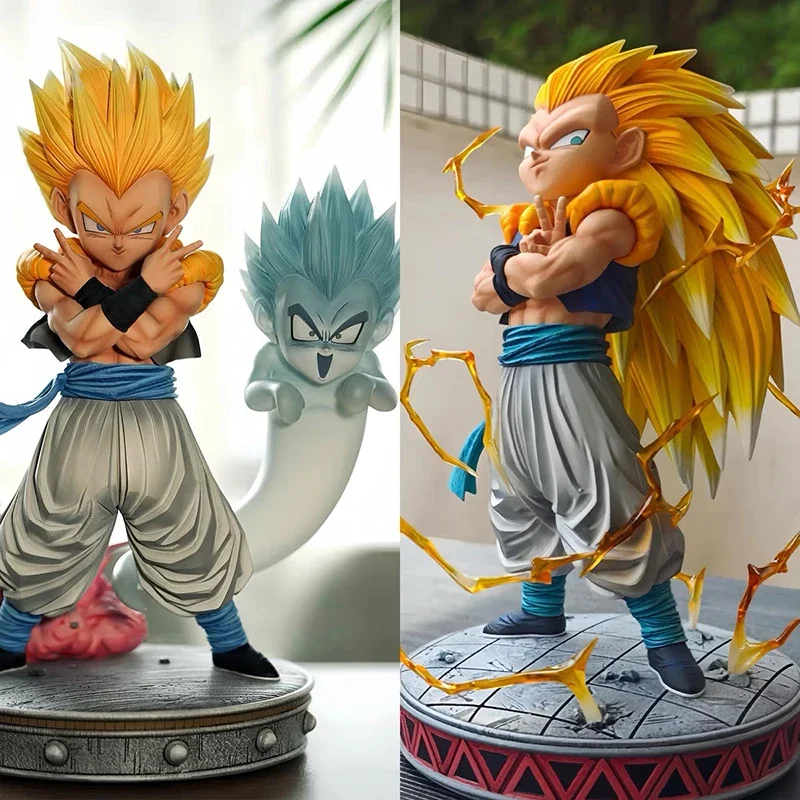 อะนิเมะ SJJ3 Gotenks Dragon Ball ตัวเลข Super Saiyan Gotenks ตัวเลขการกระทํา 25 ซม.PVC Collection รูปปั้นของเล่นตกแต่งของขวัญ