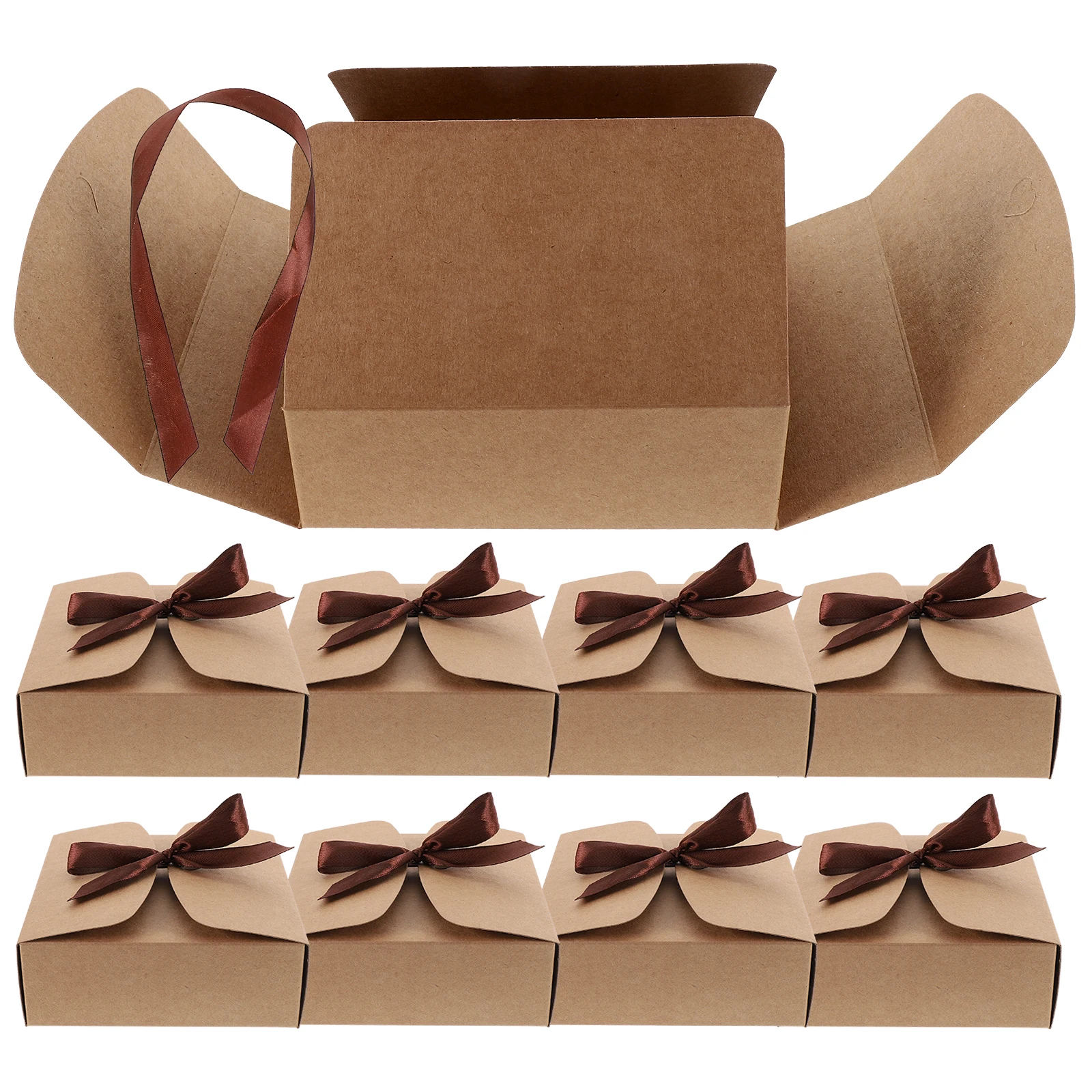 

20pcs Pastry Box 14x14x5cm Brown Gift Boxes for Wedding Party Bridal C y Chocolate Jewelry Packaging Supplies