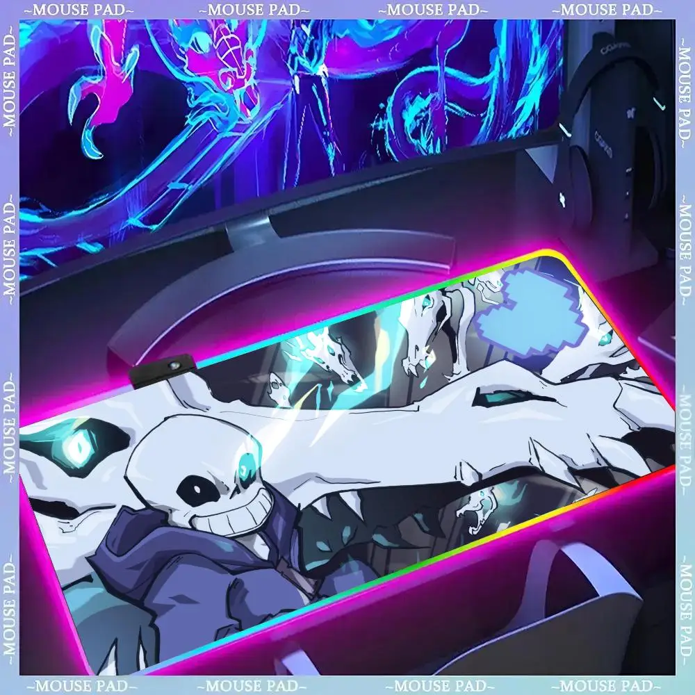 

Игровой коврик для мыши Undertale с LED-подсветкой, RGB-подсветкой, для геймеров, для игрового стола, для клавиатуры и ПК