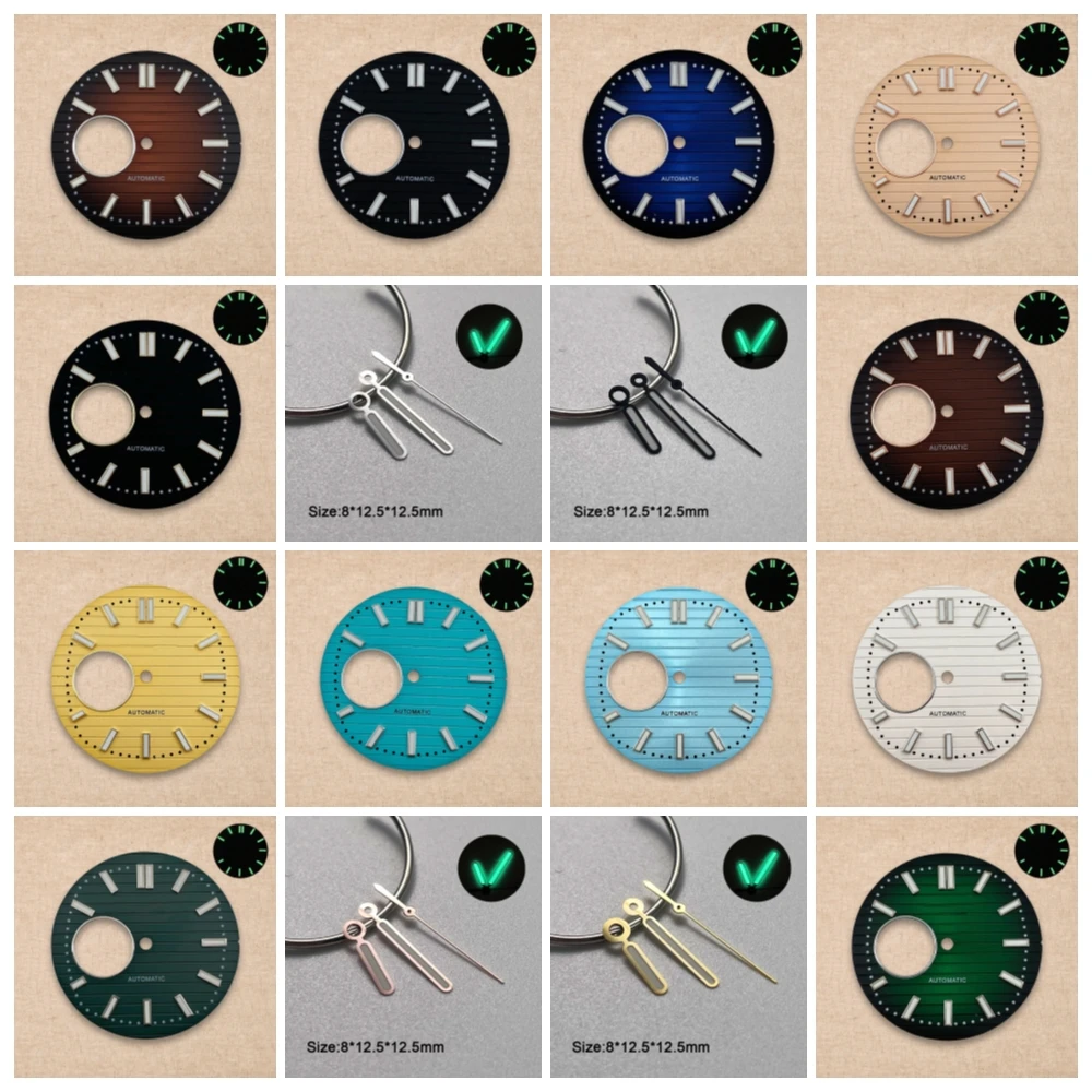 30.5 مللي متر S شعار نوتيلوس قرص مجوف أخضر مضيء مناسب لحركة NH38 ساعة عالية الجودة تعديل إصلاح الملحقات #1