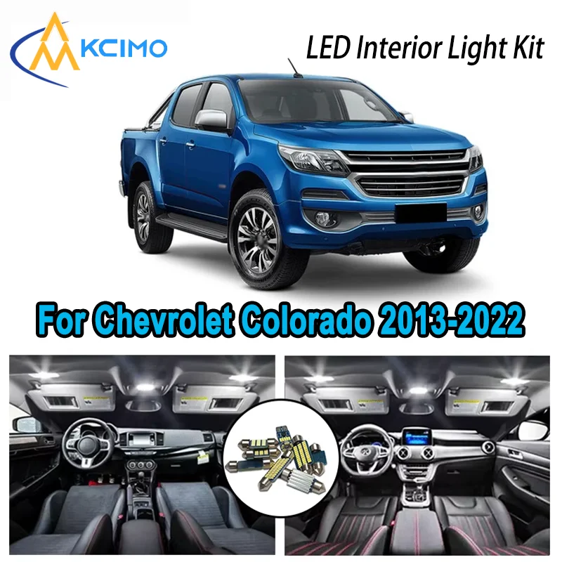 

13 шт., высококачественный светодиодный комплект для интерьера для Chevrolet Colorado 2013-2022 2014, премиальные безошибочные купольные карты, багажник, автомобильные лампы