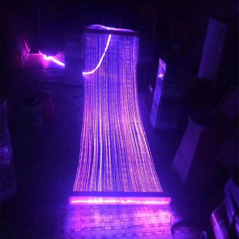 

blue fiber optic curtain light 3m by 3m