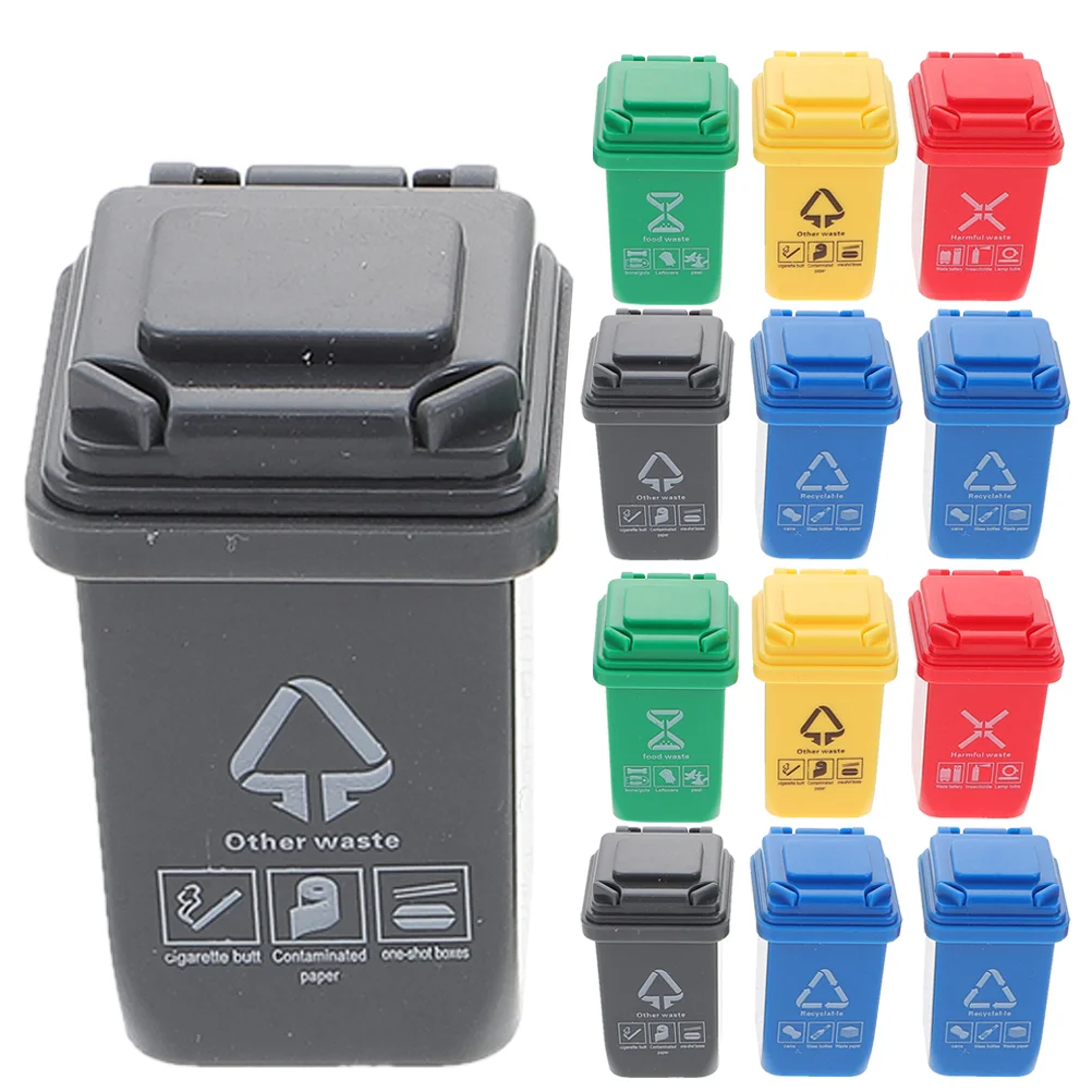 

15 Pcs Toys Miniature House Recycling Bin Sand Table Layout Decor Household Material
