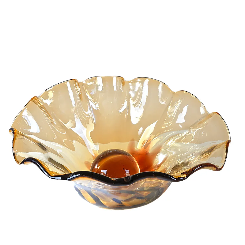 Shell glass fruit bowl Sun flower large living room coffee table desktop storage tray