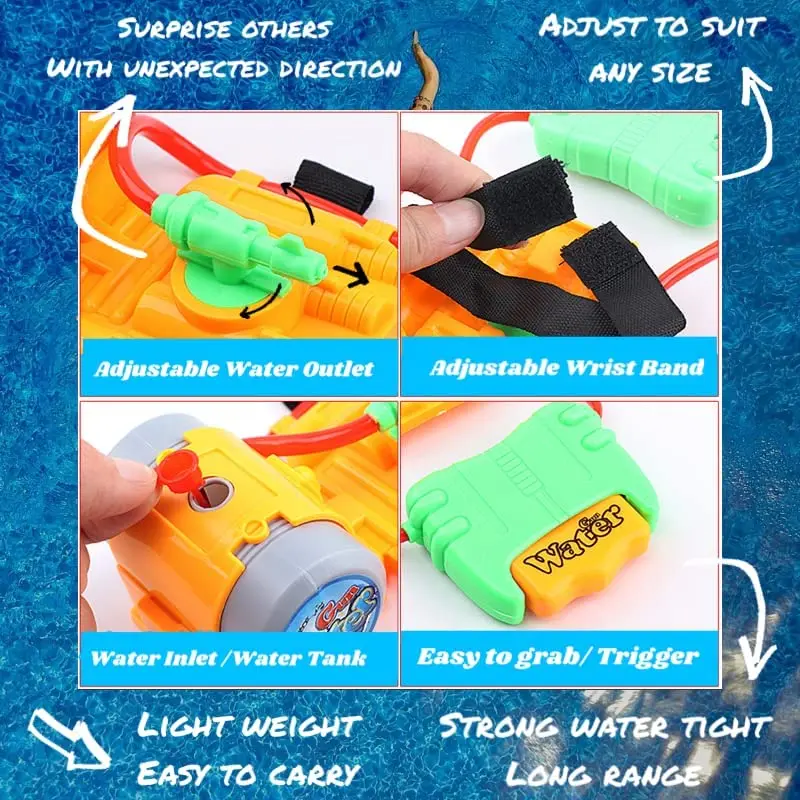 Wrist Squirt Water Guns Toy for  Fighting Game In Swimming Pool Beach Outdoor Summer Water Guns for Boy and Girl Ages 3 Years+