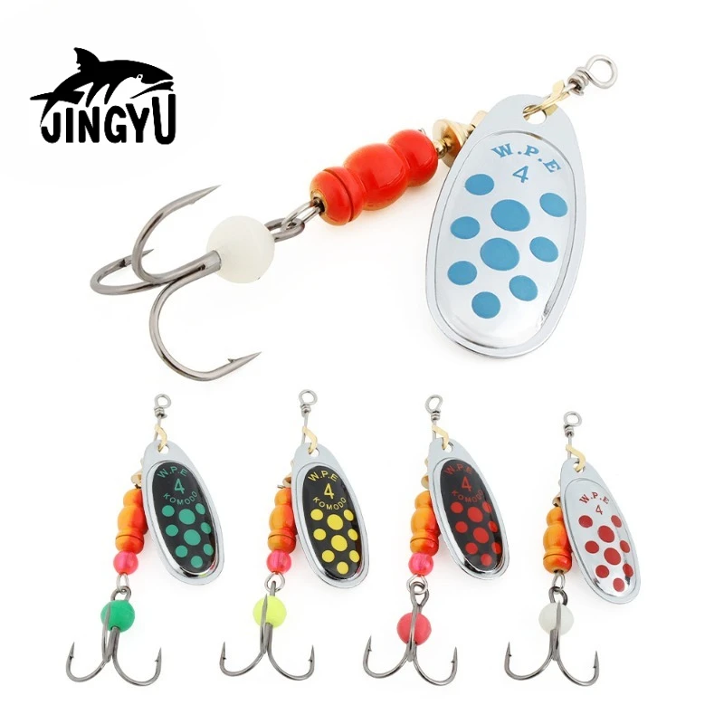 

JINGYU-Metal Spinner Bait Fishing Lure, Spinnerbait, Agudos Ganchos Com Pena, Pike, Jig, 6.8g, 9.5g, 13.4 Gbaixo Isca Dura