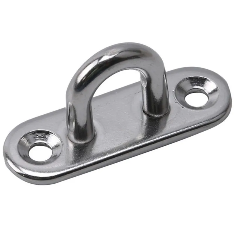 Heavy Duty Stainless Steel D Shape Oblong Eye Pad Hook Plate Wall Ceiling U Hanger Ring Garage Hammock Mount Hardware 1/3/5PCS