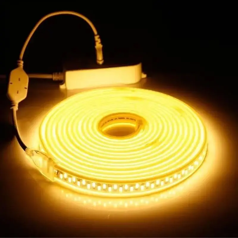 220V Led Strip 60Leds With EU Plug Flexible Led Light Smd 5050 Waterproof Outdoor Lamp Led Tape Bright Kitchen Backlight Decor