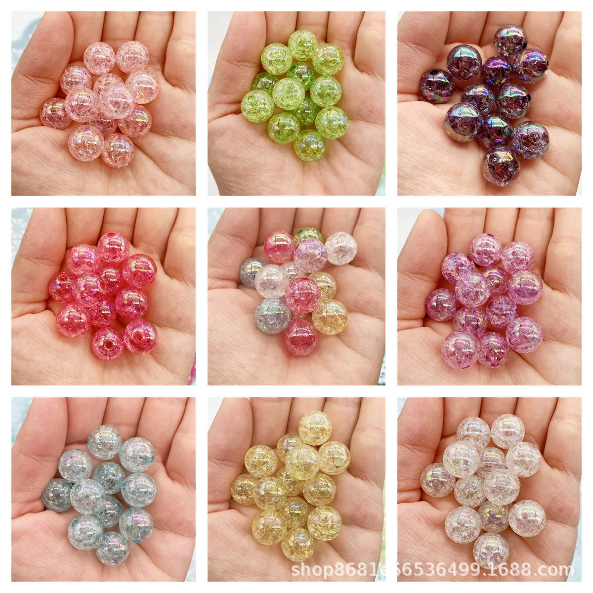 

14mm AB Color Effect Fireworks Crack Beads DIY Hand Jewelry Accessories Wholesale Necklace Bracelet Toys