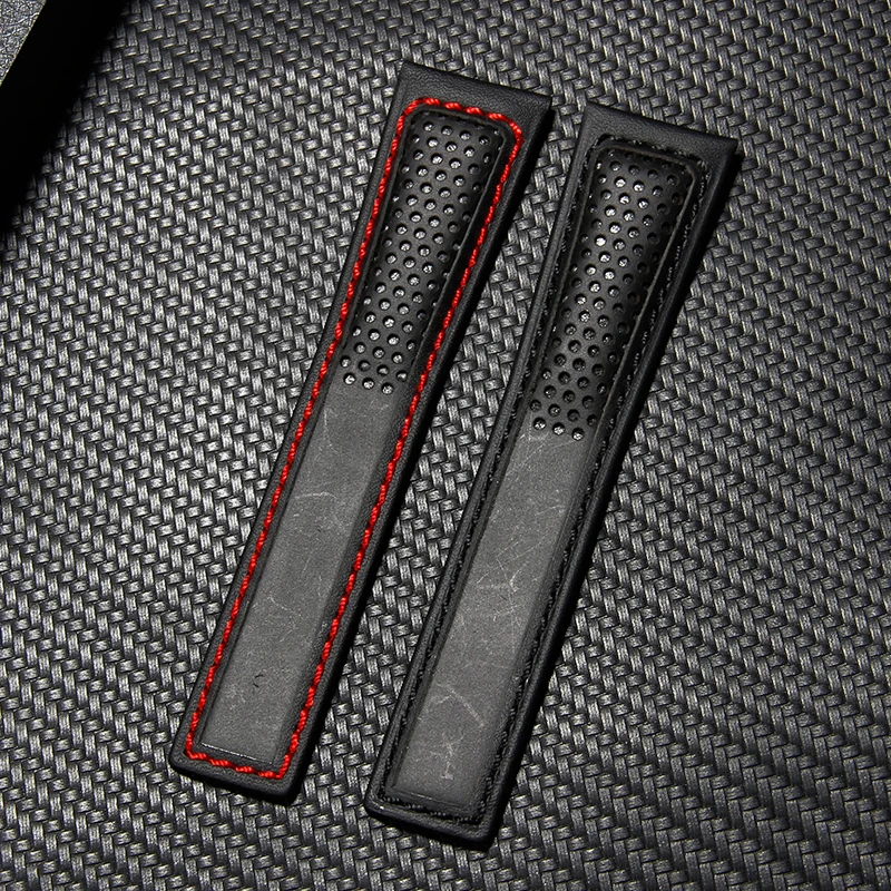 Дышащий, приятный для кожи ремешок для часов из натуральной коровьей кожи для Heuer Tag Series, ремешки для часов с пряжкой из нержавеющей стали, 22 мм, черный