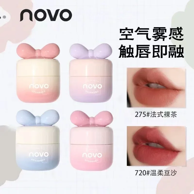 NOVO Lip Clay impermeable a prueba de sudor duradero no pegajoso mate lápiz labial liso blanco no se decolora brillo de labios maquillaje al por mayor caliente